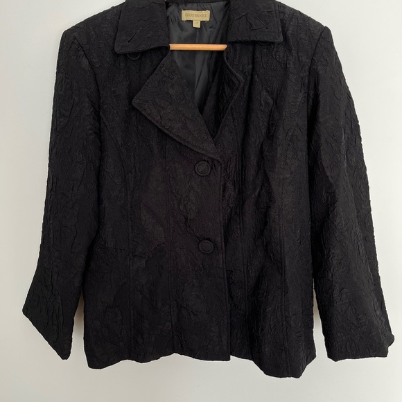 KerryBrooke black crinkled blazer size large - Picture 2 of 7